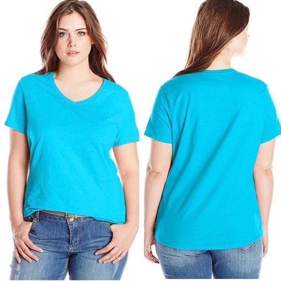 Just My Size plus size short sleeve v-neck tshirt - Picture 1 of 2